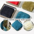thumbnail image 3 of Jewelry Zippered Pocket Case Travel Jewelry Bag Portable Organizer,Travel Jewelrycase-Thousand-Layer Storage Bag,Mini Soft Foldable Velvet Pouch with Tassel for Earrings Necklace Rings(Green), 3 of 7