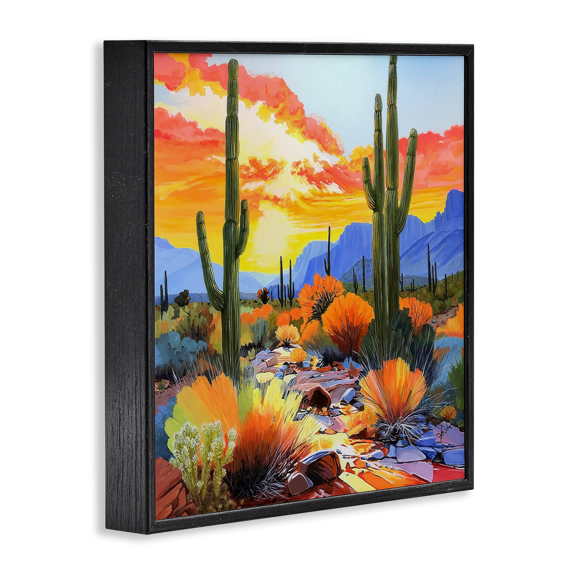 Stupell Industries Desert Splendor Cacti Black Framed Giclee Art, design by John Jaster