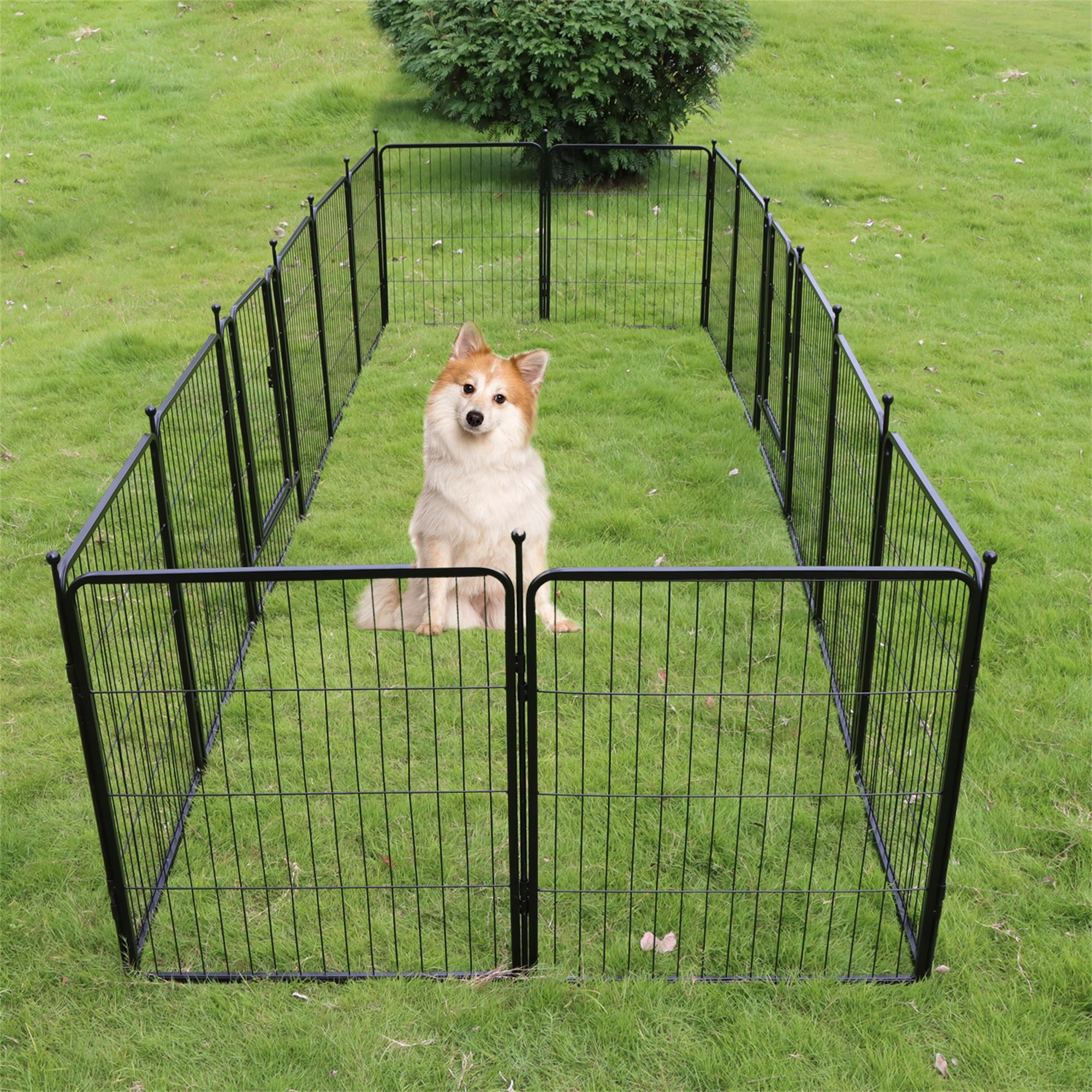 Pefilos 24 Panels Dog Playpen 40"x32" Pet Puppy Playpen for Medium Small Dogs Outdoor Exercise Pen Metal Indoor Dog Fence 3 Doors, Black Pefilos 24 Panels Dog Playpen 40"x32" Pet Puppy Playpen for Medium Small Dogs Outdoor Exercise Pen Metal Indoor Dog Fence 3 Doors, Black