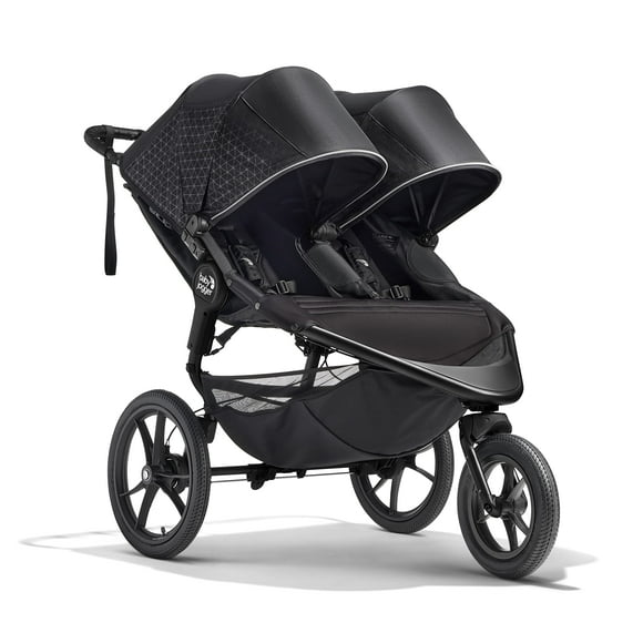 Baby Jogger Summit X3 Cochecito doble para correr, color negro medianoche, cochecito para dos, marcha suave para caminar o trotar, plegado compacto, mayor flujo de aire, neumáticos todoterreno llenos