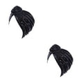 thumbnail image 2 of Turbante Nudo Pre-Atado Qarigey con cuentas de Gamuza Negro 2piezas, 2 of 5