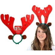 Bandeau de bois de renne de Noël avec 2 cloches 15" de hauteur 1 pièce/paquet
