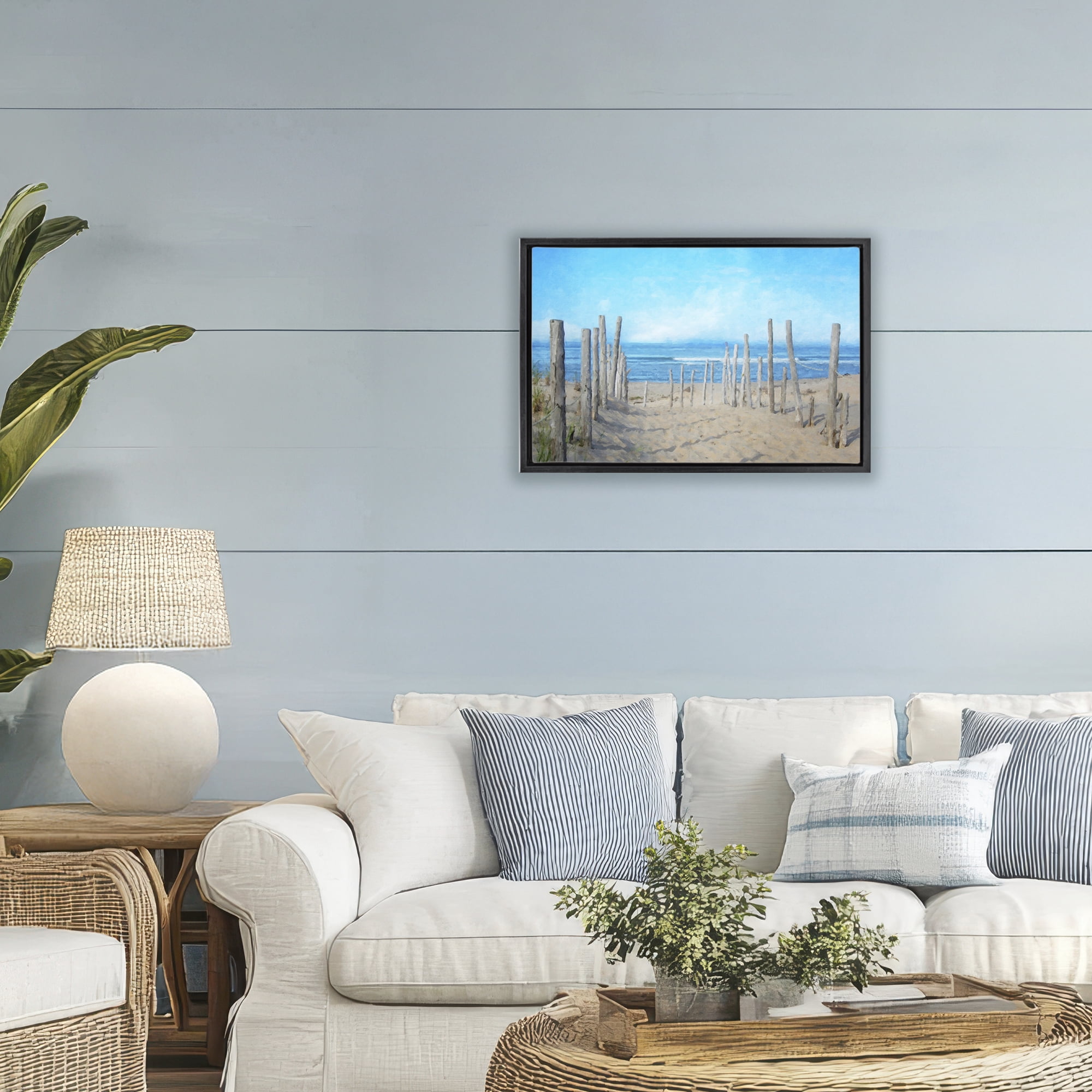 Stupell Industries National Seashore Vista Black Framed Floater Canvas Wall Art, design by Grotto Studios