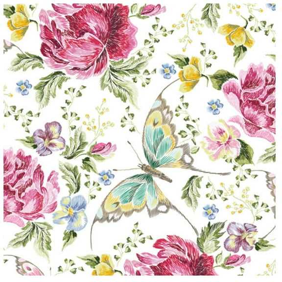 Keep Unique Luncheon Paper Napkins, Flower Decorated Napkins, Assorted Color, 20/Pack
