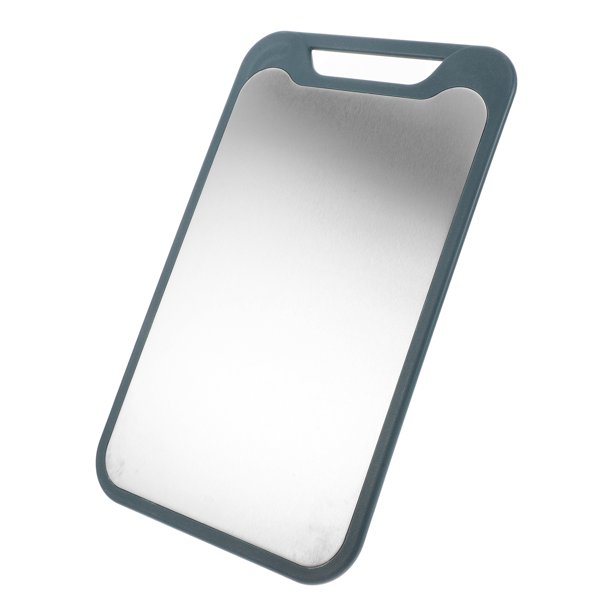 Tabla de cortar de doble cara de acero inoxidable, tabla de cortar de plástico, tabla de cortar para cocina, carne, verduras y frutas, tabla de cortar antideslizante para cocina