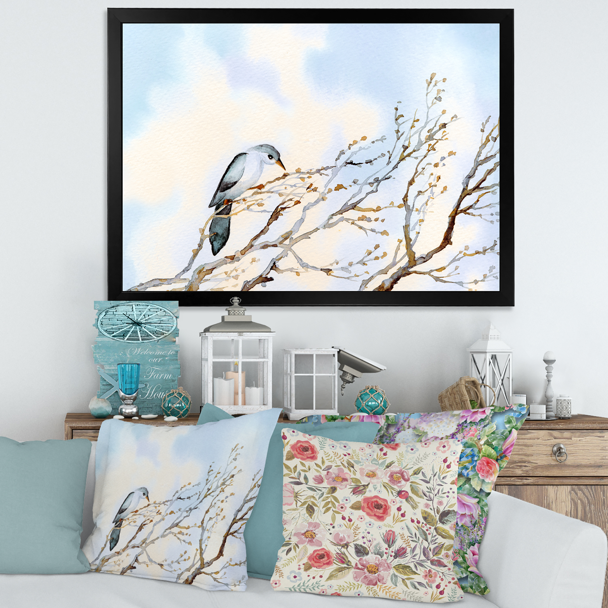 Designart 'Big Old Barren Twig Yard' Traditional Framed Art Print
