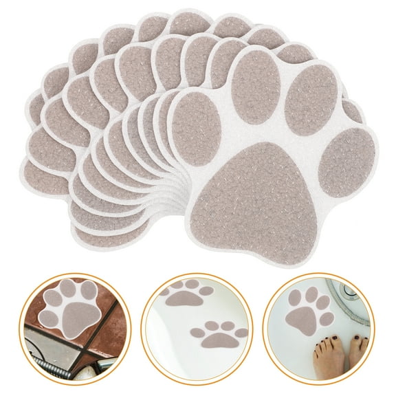 WHAMVOX 10pcs Paw Print Bathtub Decals Self-Adhesive Non- Stickers for Floor and Wall Decoration
