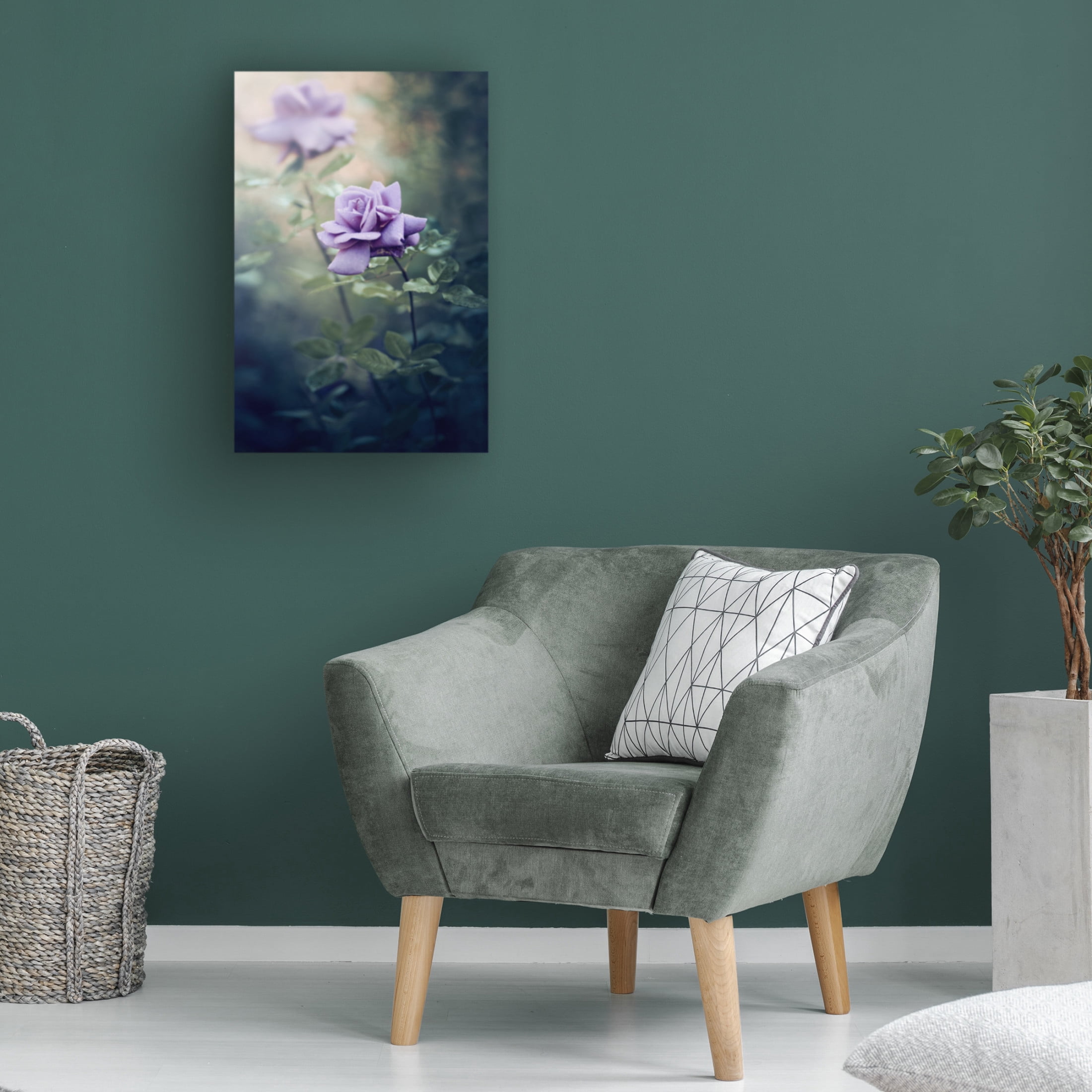 Canvas Wall Art - ajkabajka 'Retro Flowers' Wall Art for Living Room, Bedroom, or Office D?cor by Trademark Fine Art - 16 x 24 Inches