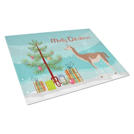 

Caroline s Treasures Guanaco Christmas Glass Cutting Board Large