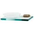 thumbnail image 3 of Alno A7930 Geometric Wall Mounted Frosted Glass Soap Dish - Brass, 3 of 7