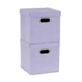 thumbnail image 1 of Household Essentials 814-1 Ensemble de Rangement Café Cube avec Couvercles et Poignées 2 Pack, Lin Violet, 1 of 5