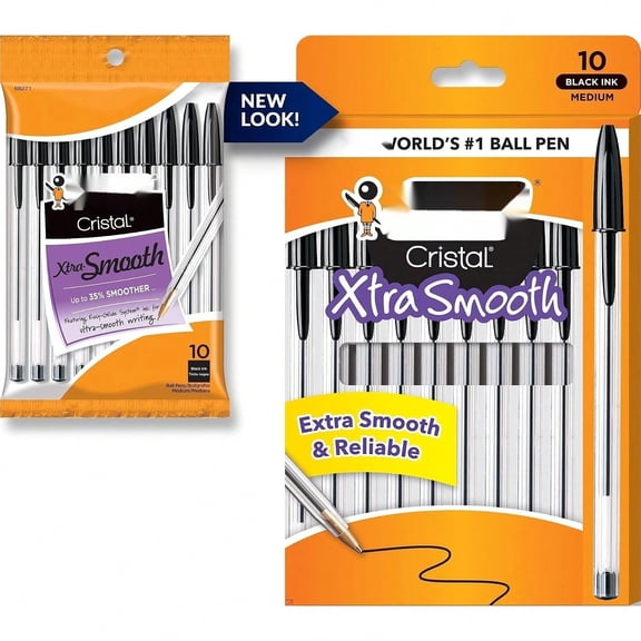 Cristal Xtra Smooth Ballpoint Pen, Medium Point, 1.0mm, Black, 10-Count - 1 Count (Pack of 1)