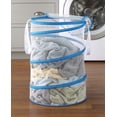 thumbnail image 2 of Cesta plegable de, color blanco con borde azul, 2 of 3