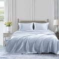 thumbnail image 3 of Juego de sábanas Homiest Satin Luxury Silky 4 piezas Queen Baby Blue, 3 of 8