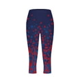 thumbnail image 5 of Stamzod Womens Capri Leggings High Waisted Cropped Yoga Pants Tummy Control Athletic Workout Leggings Navy B S, 5 of 6