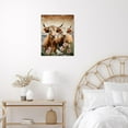 thumbnail image 2 of Highland Cow Picture Canvas Wall Art Farmhouse Flowers Print Wall Art Decor Vintage Country Wall Art Decor for Bedroom Living Room Office Bathroom Framed Ready to Hang 12"x16", 2 of 5