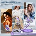 thumbnail image 3 of for iPhone 14 Pro Case 360° Rotatable  Ring Stand Compatible with MagSafe  Grade Shockproof Clear Case for iPhone 14 Pro,Purple, 3 of 9