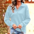thumbnail image 3 of Women’s Waffle Lapel Button Sweatshirt Oversized Long Sleeve Pullover Sweatshirt Fall Loose Fits Casual Layered Tops, 3 of 5