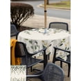 thumbnail image 5 of Outdoor Tablecloths with Umbrella Hole & Zipper, Green Eucalyptus 54x54 Inch Square Tablecloths, Farmhouse Weeping Leaves on Linen Waterproof Table Cloth, Patio/Pool/Picnic Table Covers, 5 of 8