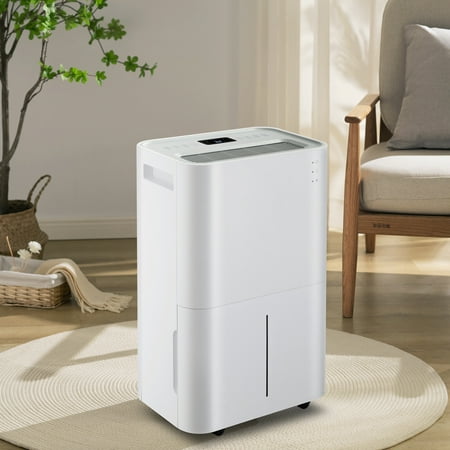 

OVERDRIVE 4 500 Sq. Ft. Dehumidifier with 4L Water Tank Auto or Manual Drain Auto Shutoff Portable 50 Pint Dehumidifier Quiet Operation Multiple Functions for Large to Extra Large Rooms