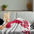 thumbnail image 3 of 70th Birthday Soft Flannel Fleece Throw Blanket, Words 70 Birthday Celebrations, Cozy Plush for Indoor and Outdoor Use, 60" x 80", Dark Coral White, by Ambesonne, 3 of 5
