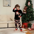 thumbnail image 2 of Family Christmas Pajamas Matching Sets – Black Long Sleeve Tops and Pants with Santa Claus and Reindeer Print, Festive Holiday Sleepwear Outfits for Couples and Families, 2 of 8