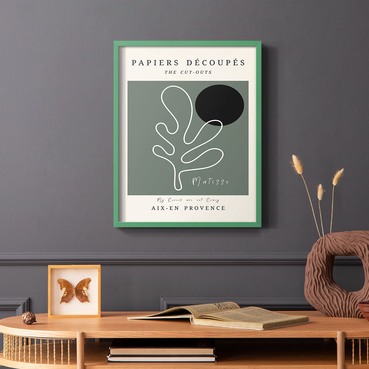Matisse CCCLXXI in Green Solid Wood 22 x 28 Framed Print