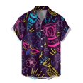 thumbnail image 4 of Wyzesi Chemise Homme Grande Taille Printemps Été Carnaval Manches Courtes Chemise Régulière Imprimé Complet Chemise Homme Manches Courtes Décontractée, 4 of 4
