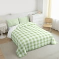 thumbnail image 3 of Feelyou Fashion Plaid Full Size Comforter Sets, Teens Green Abstract Bedding Sets, 3pcs, 3 of 8