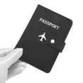 thumbnail image 3 of Unique Bargains 1 Pc Passport Holder Button Design Passport Sleeve Black, 3 of 5