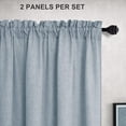 thumbnail image 2 of Blue Grey Curtains 108 Inches Long for Floor to Ceiling Window 2 Panels Rod Pocket Sheer Linen Light Filtering Country Blue Curtain for Patio Door Balcony Living Room Bedroom 9 Ft Long Stone Blue Gray, 2 of 7