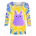 thumbnail image 5 of Xdegoge Easter Tunic for Women Artistic Bunny Ears And Letter Print 3/4 Sleeve Crewneck Spring Holiday Festival Casual Loose Fit Soft Comfortable Versatile Spring Tops, 5 of 5