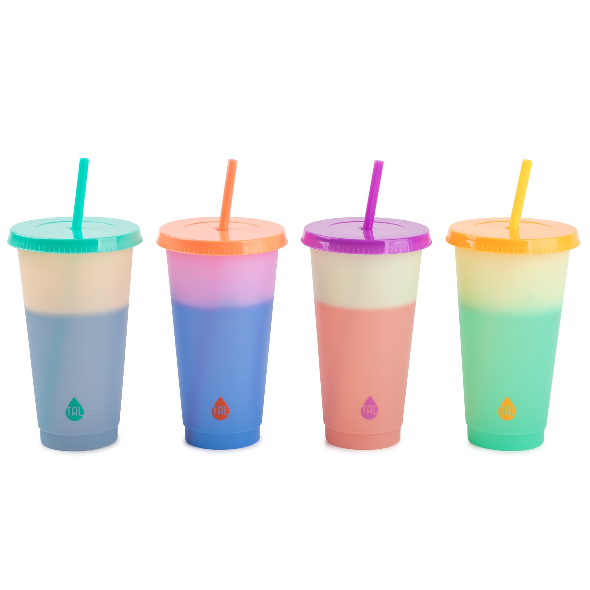 TAL Silicone Color Changing Straws, 5 Pack 