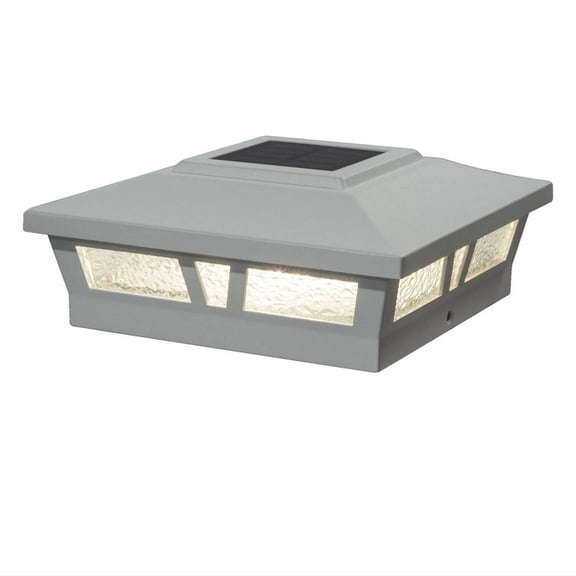 Solar Post Caps Outdoor - 6x6 Aluminum Fence Lights - Warm White LED - Set of 2 - Garden Post Light
