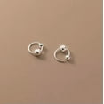 thumbnail image 5 of K-KED 925 Real Sterling Silver 6-12 mm Beads Sleeper Hoop Earrings Sleepers Hoops-12 mm, 5 of 6