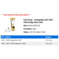 thumbnail image 2 of Fuel Pump - Compatible with 2005 - 2009 Dodge Ram 2500 2006 2007 2008, 2 of 2