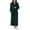Dark Green, variant on Women's Solid Color Long Sleeve Plush Bathrobe - Winter Warm Homewear, Blue, One Size