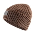 thumbnail image 1 of KKISSBAOBEI Bonnet d'Hiver Homme Tricoté Chaud Chapeau Extérieur Décontracté Bonnets Épais Double Couche Chapeau Mode Bonnet Marron, 1 of 5