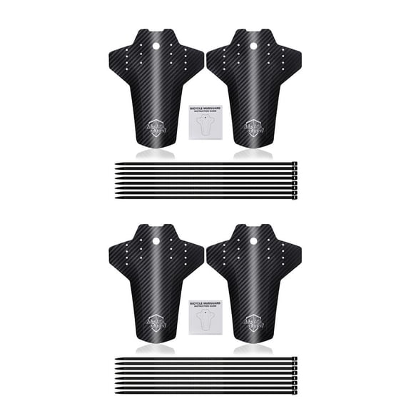 Eigraketly Guardabarros de plástico para bicicleta de montaña, 2 uds., patrón de fibra de carbono, guardabarros para bicicleta de carretera, Dirtboard, Type1 NO1 Eigraketly  CBP043549