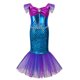 thumbnail image 1 of Girls Little Mermaid Ariel Princess Dress Cosplay Costume Children's Party Performance Clothes, 1 of 1
