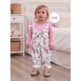 thumbnail image 5 of BemeyourBBs Infant Baby Girl Clothes Spring Fall Winter Romper Outfit Bow Houndstooth Printed Long Sleeve Round Neck Bow Front Fake Two-Piece Patchwork Jumpsuit, 5 of 9
