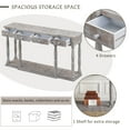 thumbnail image 3 of Royard Oaktree Retro Console Table Entryway Table with 4 Drawers and Storage Shelf,Sofa Table for Living Room,Bedroom,Kitchen,Entryway,Hallway(Brown & Grey), 3 of 5