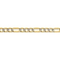 thumbnail image 4 of 14K Yellow & Rhodium 5.25mm Semi-Solid With Pave Figaro Chain (24 X 5.25) Made In South Africa pwc120-24, 4 of 5