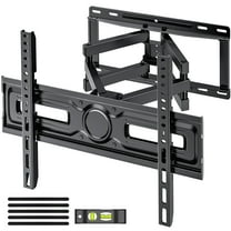 MountFTV Full Motion Swivel TV Wall Mount Bracket with Articulating Dual Arms for 26-70 inch Flat Curved TVs, Max 400x400mm, Hold up to 99 lbs,Fits 12″/16″ Wood Studs