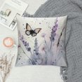 thumbnail image 2 of Fenyluxe Lavender Pillow Covers Butterfly with Purple Flower Throw Pillows, Elegant Outdoor Pillowcase Cushion Case Decor for Home Sofa Couch Bed White, 2 of 5