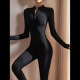 thumbnail image 4 of Mono Deportivo de Larga para Mujer, con Cremallera, Pantalón y Pantalones, Body Ajustado Camiseta Negra de Larga S, 4 of 8