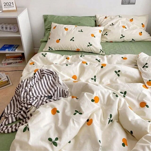 Ensembles de Literie Cerise Rouge Simple Housse de Couette Fleur Nordique Taille Simple Double Linge de Lit Adulte Filles Housse de Couette Décor Textile Maison
