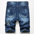 thumbnail image 4 of Mchoice Mens Shorts Casual Denim Stretch Slim Fit Washed Distressed Rolled Ripped Jean Shorts with Pockets, 4 of 7
