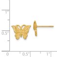thumbnail image 3 of 14k Yellow Gold Butterfly Stud Earrings Ball Button Animal, 3 of 7