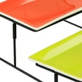 thumbnail image 5 of Gibson Home Crenshaw Hand Painted Stoneware 3-Tier Serving Set with Metal Rack in Multicolor, 5 of 5